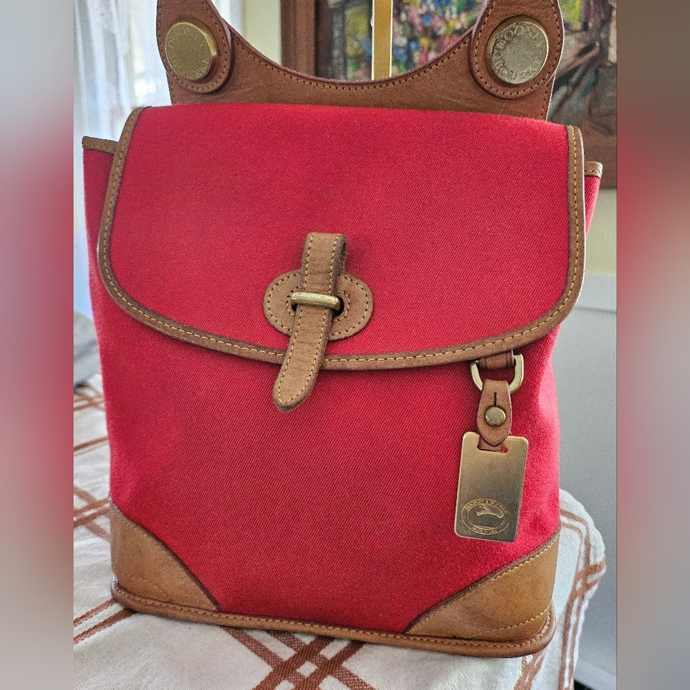 Dooney and Bourke red canvas shoulder